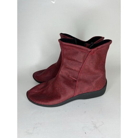 Arcopedico Ankle Boots Women Size 40 US 9 Red Zip Comfort - Picture 3 of 14